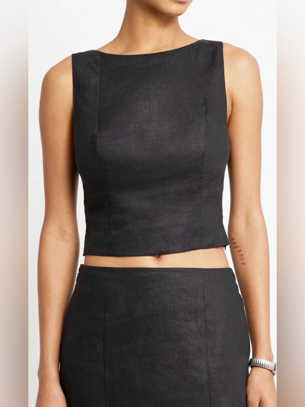 Kourt Irina Linen Mini Skirt Set NWT — Black Size 4 Tibi inspired - Picture 8 of 8